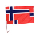 Bilflagg med norsk flagg 30 x 45 cm - 2-pk.